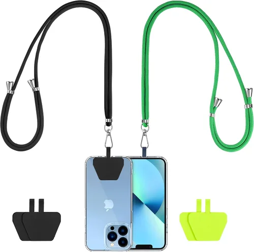 Vista 9 de CACOE Cordón para teléfono celular 2 piezas - 1 pieza correa ajustable para el cuello, 1 pieza correa de muñeca, 2 piezas almohadillas, cruzado