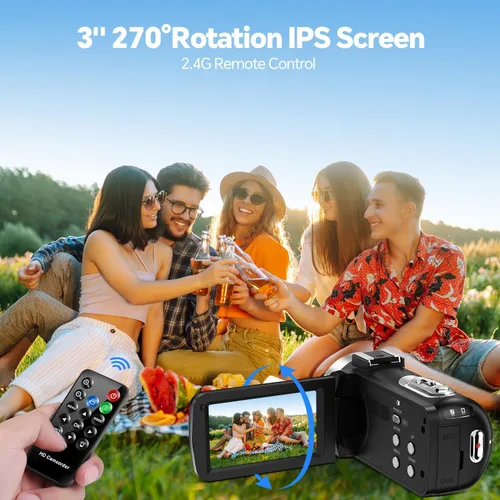 Vista 4 de Videocámara, Cámara de Video Digital 42MP Cámara 4K para Vlogging con Zoom Digital 18X, Pantalla de Rotación de 3” 270°, Videocámara para YouTube