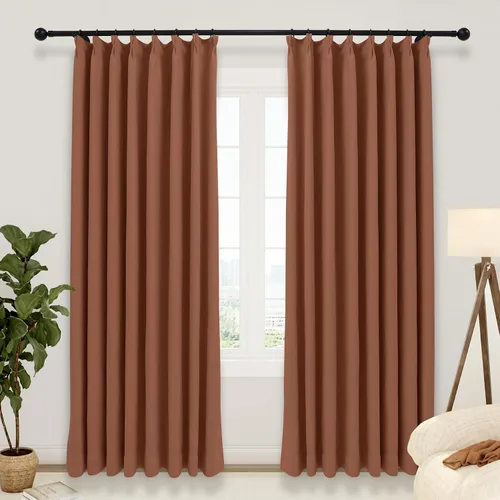 Vista 20 de LUSTROWIN Cortinas plisadas francesas de lino sintético con textura personalizada para dormitorio, cortinas opacas, cortinas de ventana para sala