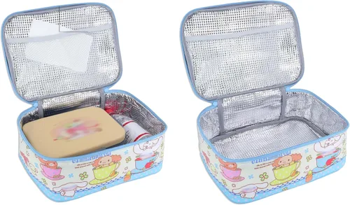 Vista 5 de Roffatide Anime Cinnamoroll - Bolsa de almuerzo con asa aislada, a prueba de fugas, reutilizable, bolsa de almuerzo para el trabajo, picnic Azul
