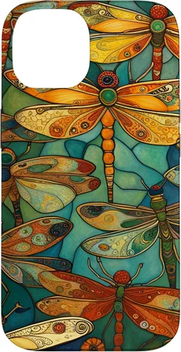 Vista 4 de iPhone 16 Dragonfly Party III Pretty Dragonflies In A Garden Flying Case