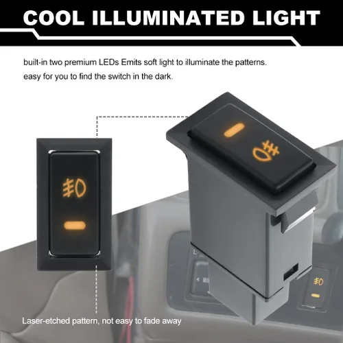 Vista 5 de Luz antiniebla LED SPST interruptor basculante para T0yota 4Runner Camry Celica Corolla Enchufes de interruptor LED de 5 pines, se adapta a