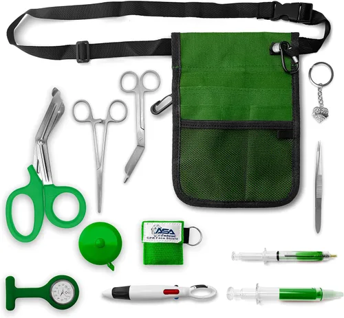 Vista 2 de ASA TECHMED Cinturón Utilitario para Enfermera – Kit Completo de Cinturón Médico Utilitario, Pro Pack Bolso Organizador de Bolsillo para Cadera