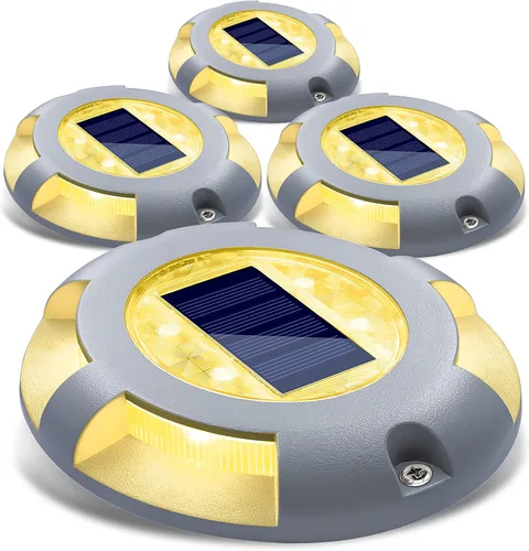 Vista 16 de SIEDiNLAR Luces solares para cubierta, luz LED para muelle de entrada, funciona con energía solar, marcadores de carretera impermeables para jardín