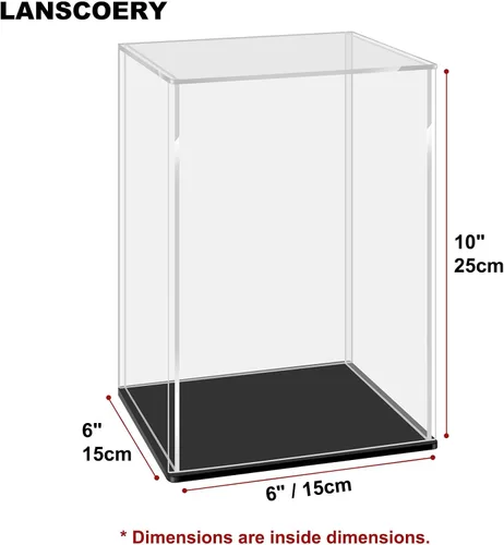 Vista 7 de LANSCOERY Vitrina de Acrílico, Caja de Exhibición Ensamblable para Coleccionables, con Diseño a Prueba de Polvo y Sin Costuras, 6x6x10 pulgadas Base