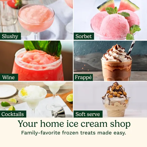 Vista 5 de Cuisinart Máquina para Hacer Slushies y Helado Suave 6 en 1, Máquina para Hacer Helados Hace Helado Suave, Granizados, Sorbetes y Más, Tecnología