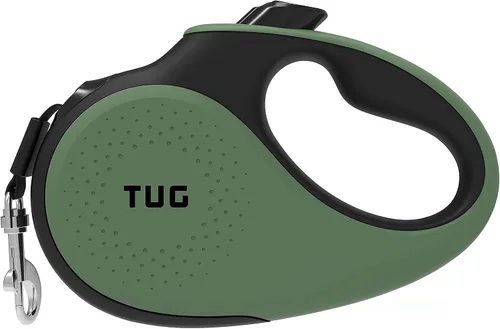 Vista 19 de TUG Monochrome XL 360° Correa retráctil libre de enredos para perros 26 pies de cinta de nailon resistente Freno de una sola mano, pausa y Negro