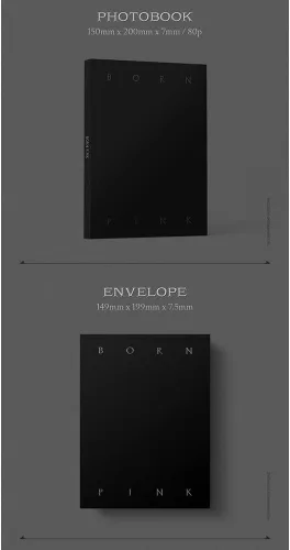 Vista 4 de dreamus [Regalo oficial de la tienda] BORNPINK 2nd Álbum [BORN PINK] SET DE CAJAS [NEGRO] + Póster plegado pre-pedido, YGP0181