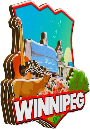 Vista 2 de Winnipeg - Imán de madera para nevera, diseño de Canadá, monumentos en 3D, recuerdos coleccionables, decoración hecha a mano, 1328