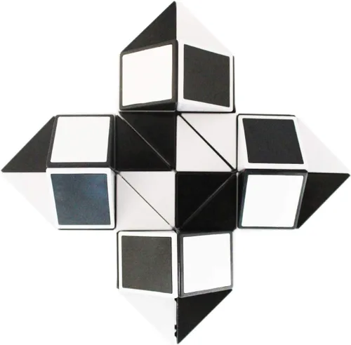 Vista 4 de Mipartebo Magic Snake Cube Twist Puzzle 48 cuñas de gran tamaño Twist Fidget Serpiente Juguetes para Niños Bebé Negro