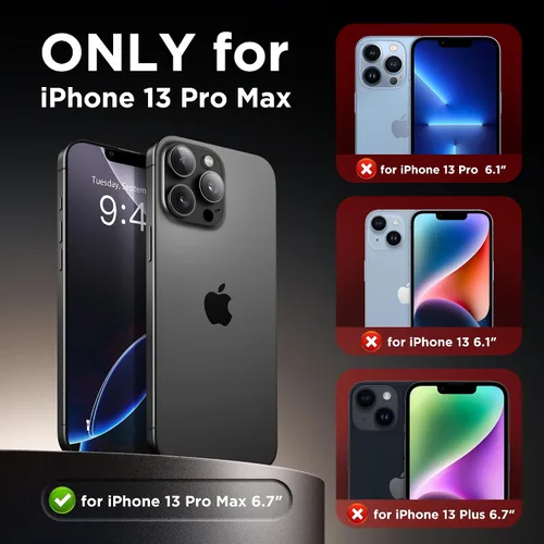 Vista 4 de GolbinBox - Funda magnética para iPhone 13 Pro Max, compatible con MagSafe, protección de cámara, protector de privacidad, funda translúcida mate, a