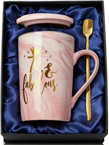 Vista 19 de ShinnyWis Regalos de graduación para mujeres 2026 - Taza con texto en inglés "She Believed She Could So She Did" Rosa