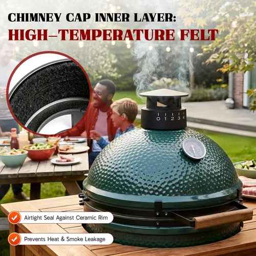 Vista 3 de Vankey Tapa de paraguas de aluminio fundido para Kamado Joe y ventilación