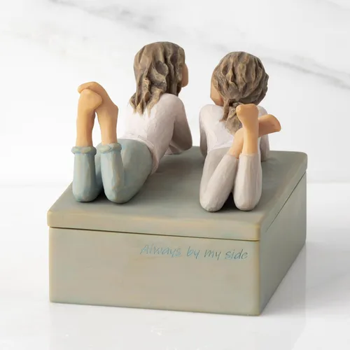 Vista 5 de Willow Tree Forever Friends, Siempre a mi lado, Recuerdos Familiares, Mejores amigos, Hermanas, Caja de joyería decorativa de mesa esculpida