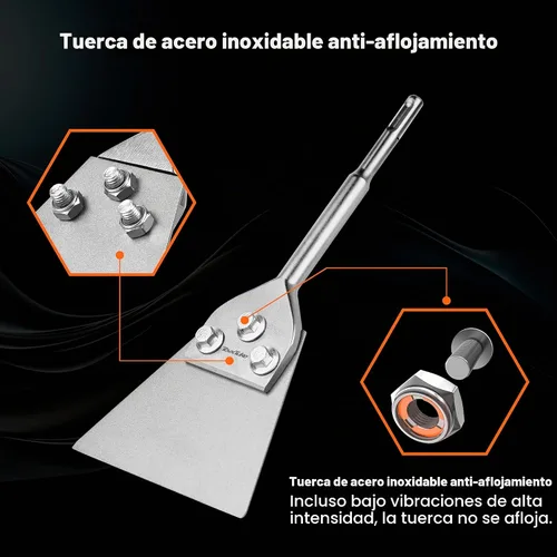 Vista 3 de TovxTuke SDS Plus - Cincel raspador de piso, broca de eliminación de azulejos de 5 x 11 pulgadas