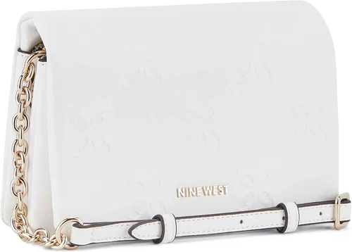 Vista 4 de NINE WEST Dixie - Mini solapa cruzada, color blanco óptico, Blanco óptico