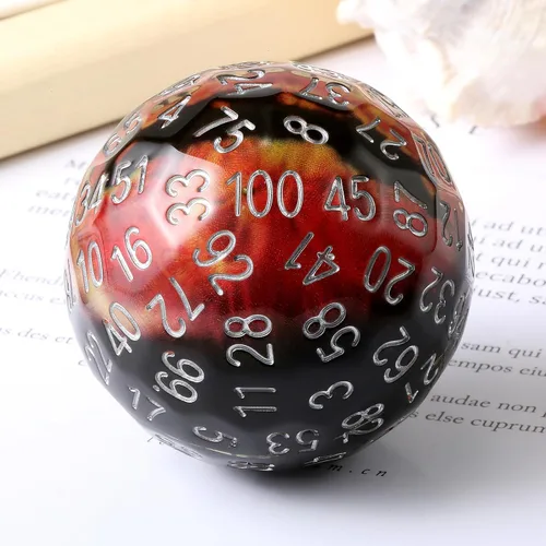Vista 17 de DNDND Dado D100 con Polvo de Camaleón Rosa en el Interior con Bolsa Translúcida para D&D Dungeon and Dragons