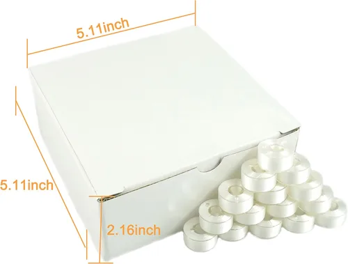 Vista 2 de New brothread 144pcs blanco 70D/2 (60WT) hilo de bobina preenrollado tamaño de plástico SA156 para bordado y máquina de coser hilo de poliéster hilo