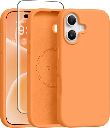 Vista 109 de GONEZ Funda magnética para iPhone 12 Case / 12 Pro Case, compatible con MagSafe, [protector de pantalla + protector de lente de cámara], funda