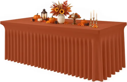 Vista 39 de Smiry Mantel de elastano, elástico ajustable para mesas rectangulares de 3 pies, impermeable, lavable, para exteriores, bodas, banquetes y fiestas