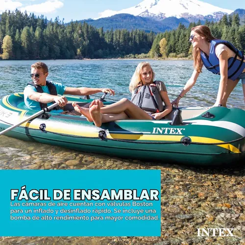 Vista 6 de INTEX 66332EP Seahawk 2 Juego de Bote Inflable: incluye remos de aluminio de lujo de 48 pulgadas y bomba de alto rendimiento, PVC superfuerte