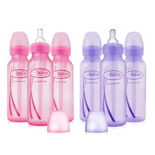 Vista 18 de Dr. Brown's Natural Flow Anti-Colic Options+ Biberones estrechos de 8 oz/8.5 fl oz, con boquilla de flujo lento de nivel 1, paquete de 6, juego