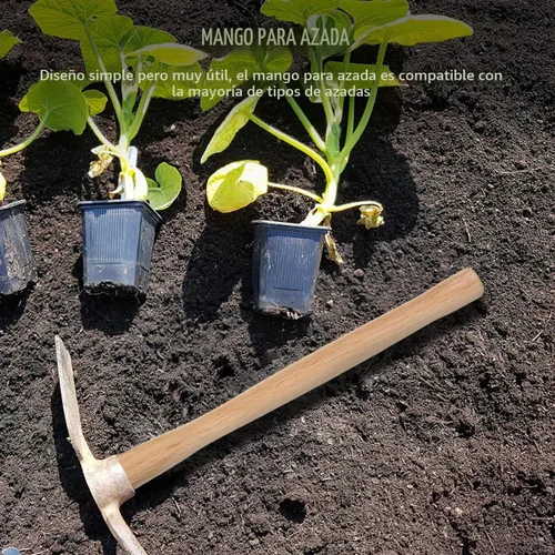 Vista 8 de Kisangel Reemplazo de mango de madera de 14.56 pulgadas para herramienta de jardín con agarre cómodo, mango de madera duradero para cuidado