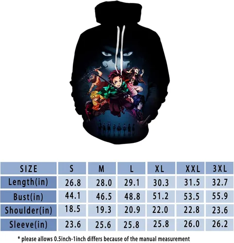 Vista 3 de KLHIH Unisex 3D Printed Hooded Pullover Sweatshirt for Men Women Boys Girls