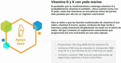 Vista 4 de Life Extension Vitaminas D y K con yodo marino, 90 cápsulas (paquete de 2)