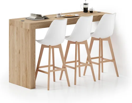 Vista 55 de Mobili Fiver Evolution - Mesa alta de bar de cocina fabricada en Italia Ahorra Espacio, Mesa de altura de mostrador montada en la pared para 1