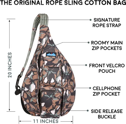 Vista 6 de KAVU Bolsa de hombro, bandolera de cuerda original con correa de hombro de cuerda ajustable