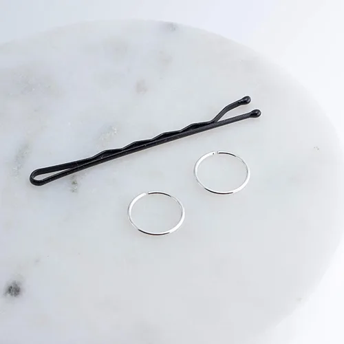 Vista 16 de Juego de 2 pares de anillos de nariz para cartílago pequeños para mujer, tragus, tabique, hélix, múltiples piercings finos