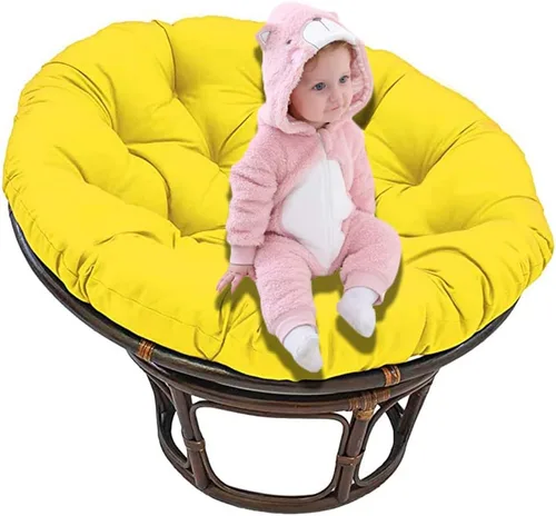 Vista 10 de Cojín giratorio para silla de huevo de 360 grados, sin silla, cojín de algodón redondo de color sólido, para jardín interior, negro, 39,409.4 in