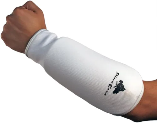 Vista 2 de Protector de tela para antebrazo Taekwondo, artes marciales, MMA antebrazo protector para sparring (negro/blanco; niño pequeño a adulto XL)
