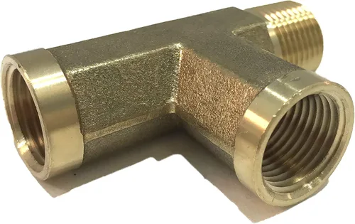 Vista 2 de Forged Street TEE 3/8" NPT combustible, aire, agua, aceite, gas, WOG (10 unidades)