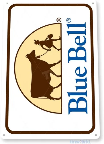 Vista 3 de Tinworld Letrero de lata: Blue Bell Vintage Retro Helado Letrero Sala de Cocina Cabaña Granja C658