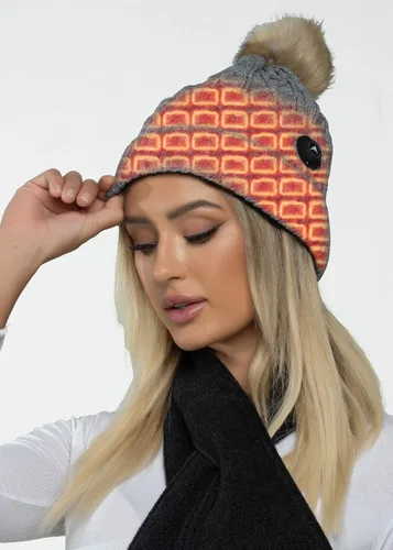 Vista 6 de FNDN Gorro de punto con batería recargable ideal para esquí, pesca, camping, clima frío, caza