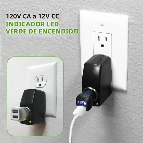Vista 5 de Cellet Convertidor de salida de CA a CC de 12 V. Alimentación CA/CC 110 V - 120 V CA a 12 V CC Convertidor de potencia para encendedor de 3 amperios