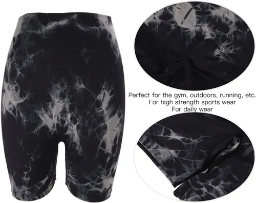 Vista 8 de Betued Athletic Shorts, High Waist Seamless Black Quick Dry Soft Biker Shorts, Tie Dye Yoga Shorts for Women LeggingsLeggings