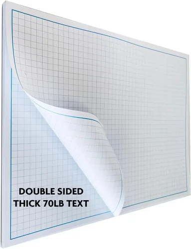 Vista 6 de Reskid Bloc de papel para planos y gráficos, 50 hojas por bloc, texto de 70 libras, para dibujar, diseñar y más, herramienta perfecta para artistas