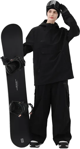Vista 3 de Sudadera con capucha para esquí, snowboard, chaqueta Anarok para nieve, holgada, impermeable, resistente al viento, aislada, para mujeres y hombres