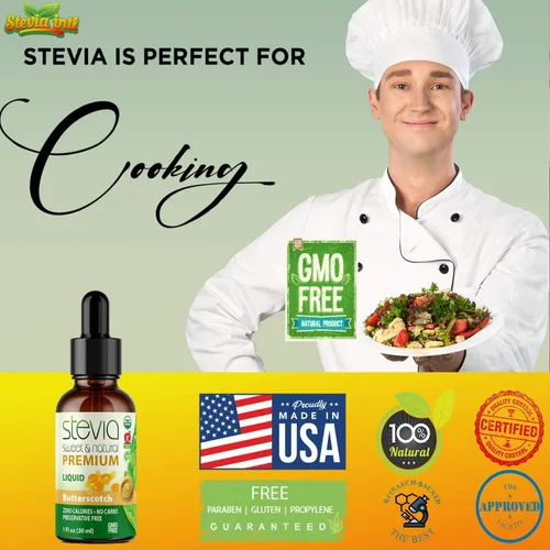 Vista 7 de Stevia Intl - Sabor a mantequilla, edulcorante líquido orgánico de stevia, sustituto del azúcar, extracto 100% puro, naturalmente dulce, sin azúcar