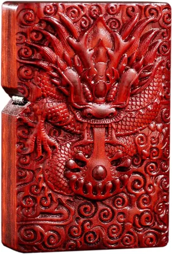 Vista 9 de Carcasa exterior de palisandro Huanghuali natural tallado para módulo Zippo (1000 brazos Avalokiteshvara de la diosa 3#)