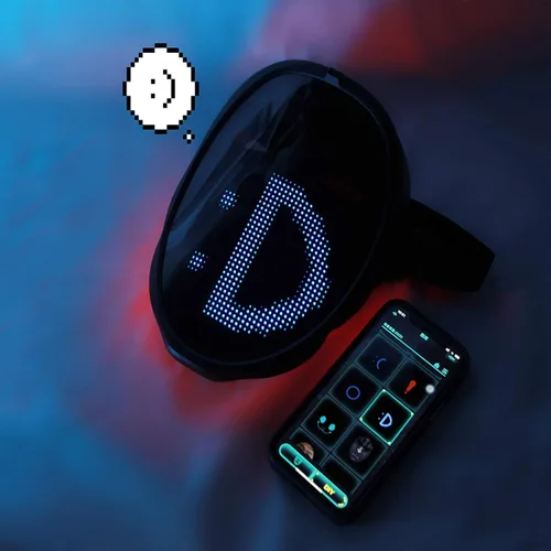 Vista 5 de Depointer Life Máscara LED con control de aplicación recargable compatible con Bluetooth, máscara brillante personalizable, máscara transformadora