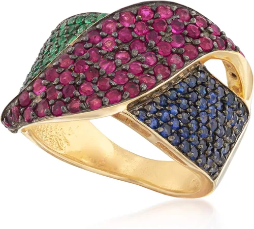 Vista 4 de Ross-Simons 220 ct tw Multi-Gem Ring in 18kt Gold Over Sterling