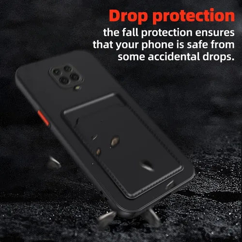 Vista 7 de Funda para Redmi Note 9 Pro, Redmi Note 9s con ranura para tarjetas de crédito, TPU suave TPU silicona resistente a los arañazos delgada ranura