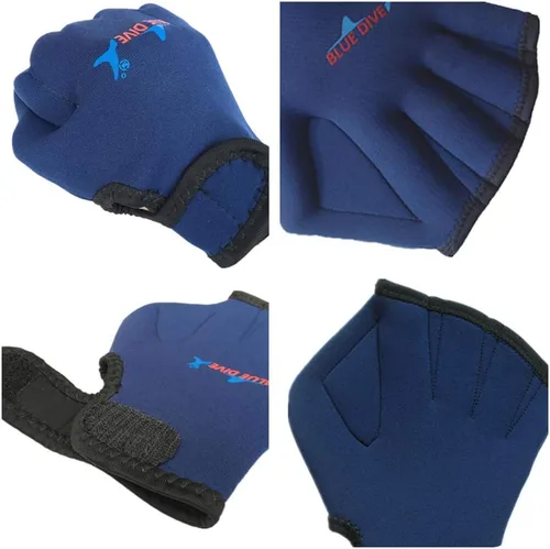 Vista 5 de 1 par de guantes de malla de natación, guantes de entrenamiento, palas de fitness acuático, resistencia al agua, tela de mano para hombres, mujeres
