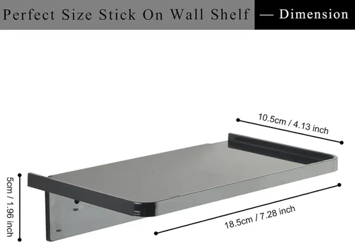 Vista 2 de JDYOOMI Estantes Flotantes de Pared de Acrílico - Pequeño Soporte Adhesivo para Teléfono Montado en la Pared, Organizador de Toallitas, Estante