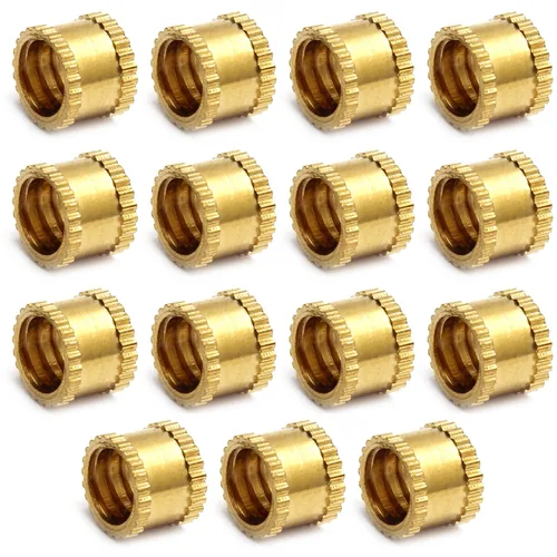 Vista 75 de Tuercas moleteadas de rosca hembra M2x3mm OD Tuercas de inserción roscadas de latón Tuercas de incrustación hidráulicas soldadas juntas Kit surtido