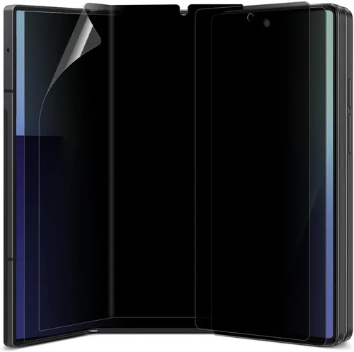 Vista 10 de [Paquete de 2+2] Protector de pantalla anti-espía para Samsung Galaxy Z Fold 3, 2 piezas en el interior + 2 piezas frontal flexible EPU película
